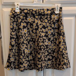 Free People White and Tan Mini A-Line Skirt